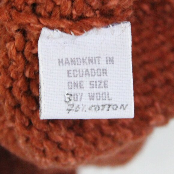 Women Chunky Knit Cardigan Sweater Hand knit Large XL Del Mundo Vintage Heavy - Picture 11 of 11